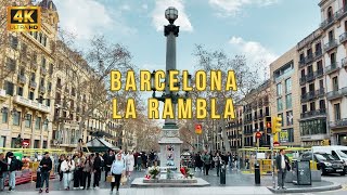 Barcelona La Rambla 4K Walking Tour