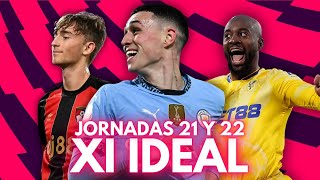 EL XI IDEAL DE LAS JORNADAS 21 Y 22 DE LA PREMIER LEAGUE 24/25