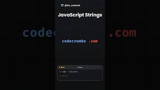 JavaScript Strings #shorts #shortsvideo #javascript #strings