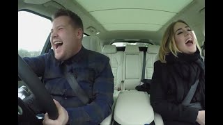 Adele canta como copiloto de James Corden