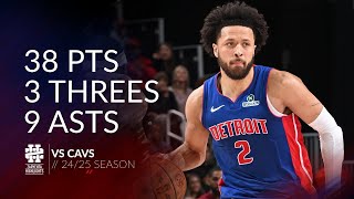 Cade Cunningham 38 pts 3 threes 9 asts vs Cavs 24/25 season