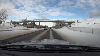 Driving in the snow in Calgary, Canada.  4K January 2023