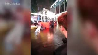 Man dances to BBC jingle in Leicester Square