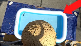 160LB Rubber Band Ball Vs. Pool (40 FEET DROP!!)