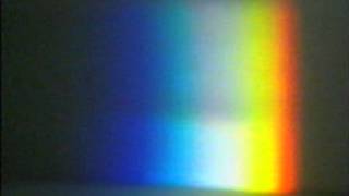 Light split into colours by a prism