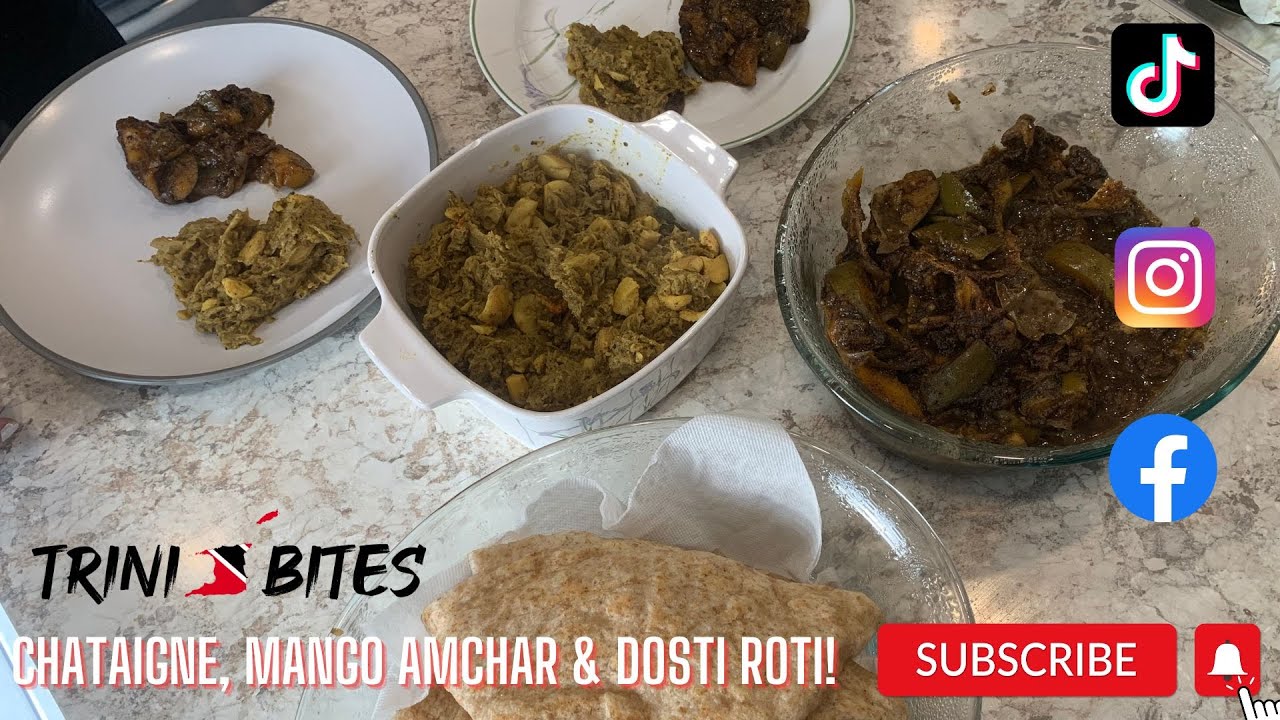 Trini Bites | Chataigne, Mango Amchar & Dosti Roti! **YUM** - YouTube