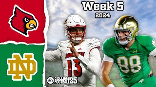 Louisville @ Notre Dame | Week 5 | CFB 25 Simulation