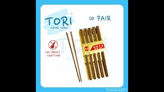 TORI HOME Chinese Wooden Chopstick 10 Pairs | Chopstick Set | Natural Wooden Chopstick | 红木 鸡翅木筷子