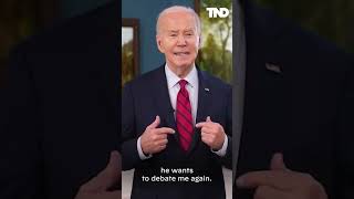 Biden posts a message to Trump calling him out to debate him twice