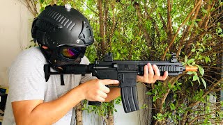 ปืนเจล : แต่ง HK416C JM แบต 11.1v สปริง 1.25 FPS 240+ (VLOG) รีบถ่ายแว่นเบี้ยวกันเลยทีเดียว!!