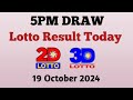 Lotto Result Today 5pm live draw October 19, 2024 Swertres Ez2 PCSO live result