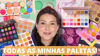 TOUR COMPLETO PELAS MINHAS PALETAS DE MAQUIAGEM - MOSTREI TODAS!!