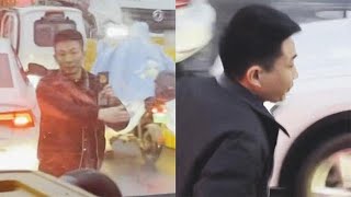 消防車出警途中遇堵車，便衣民警上前幫忙疏導交通：亮證件時太帥