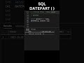 DATEPART, DateAdd, DateDiff, DateName functions in SQL Server #short #sqlbasics #ai #ml #datascience