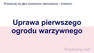 Polski - średni - Uprawa pierwszego ogrodu warzywnego