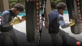 SHAWN PORTER TRAINING! THROWING BIG HOOKS ON HEAVY BAG IN BURNING LAS VEGAS HEAT FOR RING RETURN!