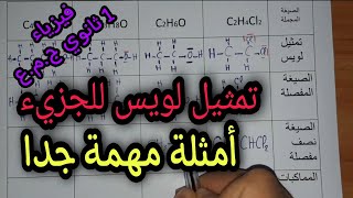 تمثيل لويس للجزيء سنة اولى ثانوي 2021