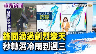 鋒面通過劇烈變天 秒轉濕冷雨到週三【重點新聞】-20210306