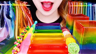 ASMR MOST POPULAR FOOD *RAINBOW KEYBOARD JELLY, SHEET JELLY, EDIBLE CUP 먹방 EATING SOUNDS MUKBANG 咀嚼音