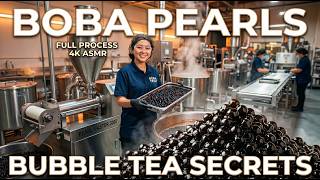 Inside Bubble Tea Pearl Factory! Full Process 4K ASMR