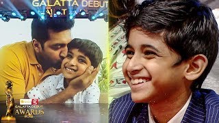 Aarav Ravi's CUTE Reaction to his AV | Galatta Debut Awards 2018