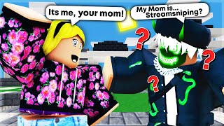 I Stream Sniped My BROTHER As Our MOM In Roblox Bedwars...