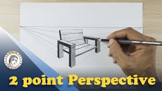 2 | How to Draw Chairs in Two point perspective  | رسم منظور | رسم | drawing | dessiner | dubojo