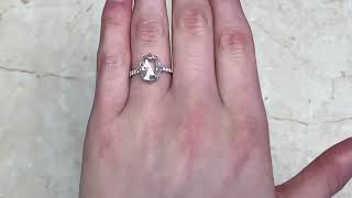 3.02ct Center Rose Cut Diamond Engagement Ring - Columbus Ring - Hand Video