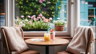 Blossoming Spring Cafe Ambience | Focus & Relax with Morning Jazz🌷☕ #cafemusic #cafe