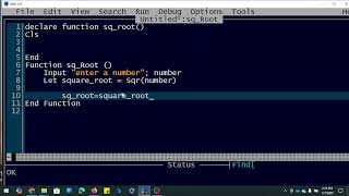 To find Square Root Using Function and Procedure (QBASIC)