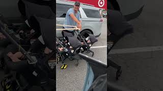 Triplet Dad solves Stroller Problem! 😲 #dad #triplets #cute #mom #baby #shopping