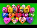 Rainbow Eggs SLIME: Digging Numberblocks Hearts with CLAY Coloring! Satisfying ASMR Videos