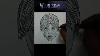 Wednesday drawing time lapse #shorts #art #drawing