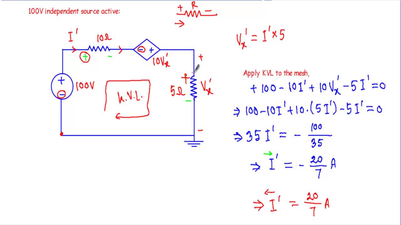 Superposition Theorem : Dependent Source 4 - YouTube