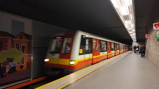 Poland, Warsaw, 2X Metro night ride from Ratusz Arsenal to Stadion Narodowy