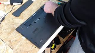 Lenovo ThinkPad T440 laptop hard disk drive removal and replacement with SSD