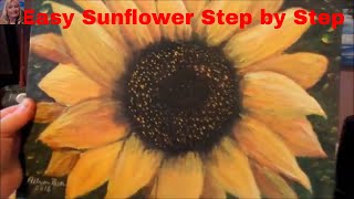 SUNFLOWER Acrylic Painting for Beginners easy Step by Step instructions