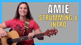 FUN Amie Acoustic Guitar Lesson // Strumming & COOL INTRO