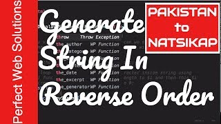 PHP Tutorial Series: How To Display a string in reverse oder using strlen function in php 2017