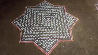 15 x 15 dots 3D sikku kolam | big 3D kambi kolam | SathyaSelva Arts