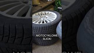 Motocyklowa opona na samochodowej feldze #mechanic #fail #tuning #tires