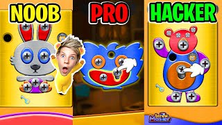 NOOB vs PRO vs HACKER in SCREW MASTER!! Plus FREE ROBUX 🤑 Prezley