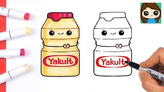 How to Draw Yakult Easy | Cute Drink Art