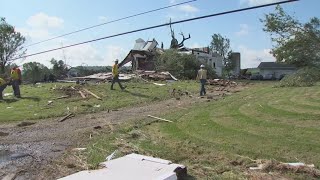 Aftermath from confirmed EF2 tornado in Frazeysburg, Ohio