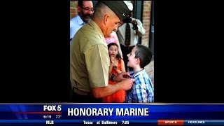 7-year-old boy with genetic disorder becomes honorary Marine