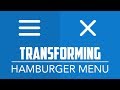 Transforming Hamburger Menu - Animated Toggle Nav Button with HTML5, CSS3 and jQuery