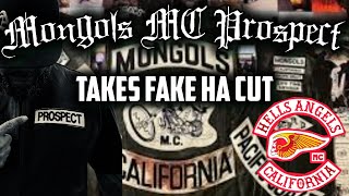 Mongol MC Prospect Takes FAKE Hells Angel Cut FOOTAGE