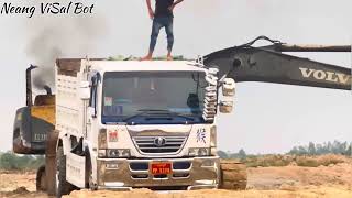 Dump Truck Nissan5Ton Working ដឹកខ្សាច់ ឡានបែន