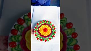 Stunning Fruit Plating with Cucumber, Cherry Tomato, Orange \u0026 Beetroot – Amazing Decoration Idea