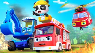 Forest Fire Rescue Squad | Fire Truck, Police Car, Ambulance | Kids Songs | BabyBus - Cars World